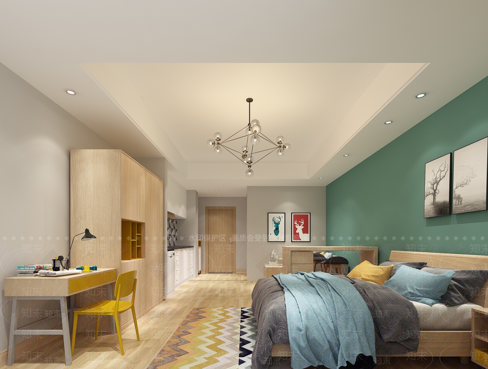 北欧单身公寓3D模型下载【ID:1103984103】