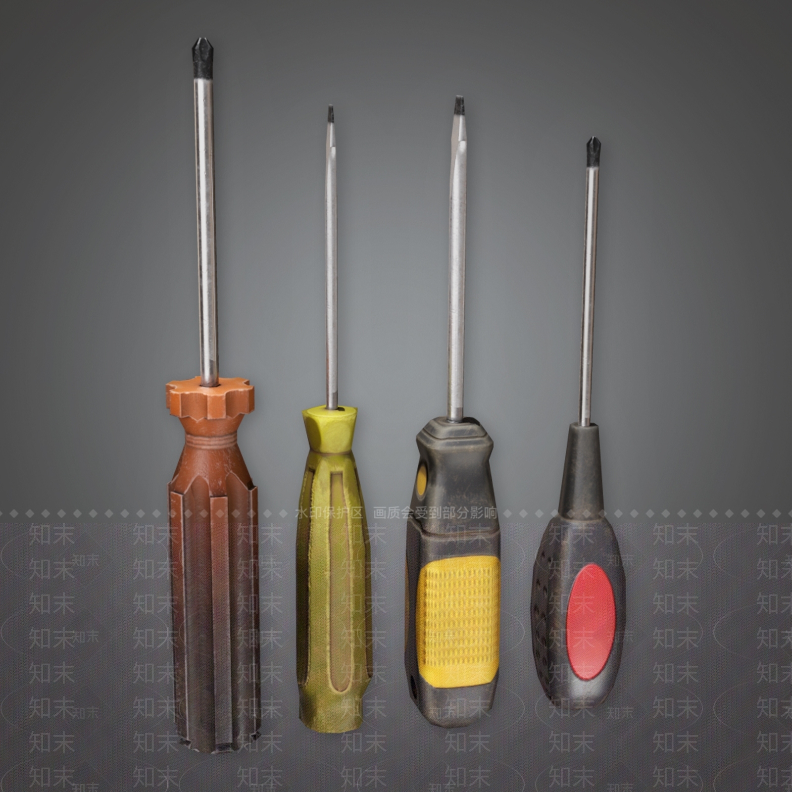 现代螺丝刀3D模型下载【ID:1103987224】