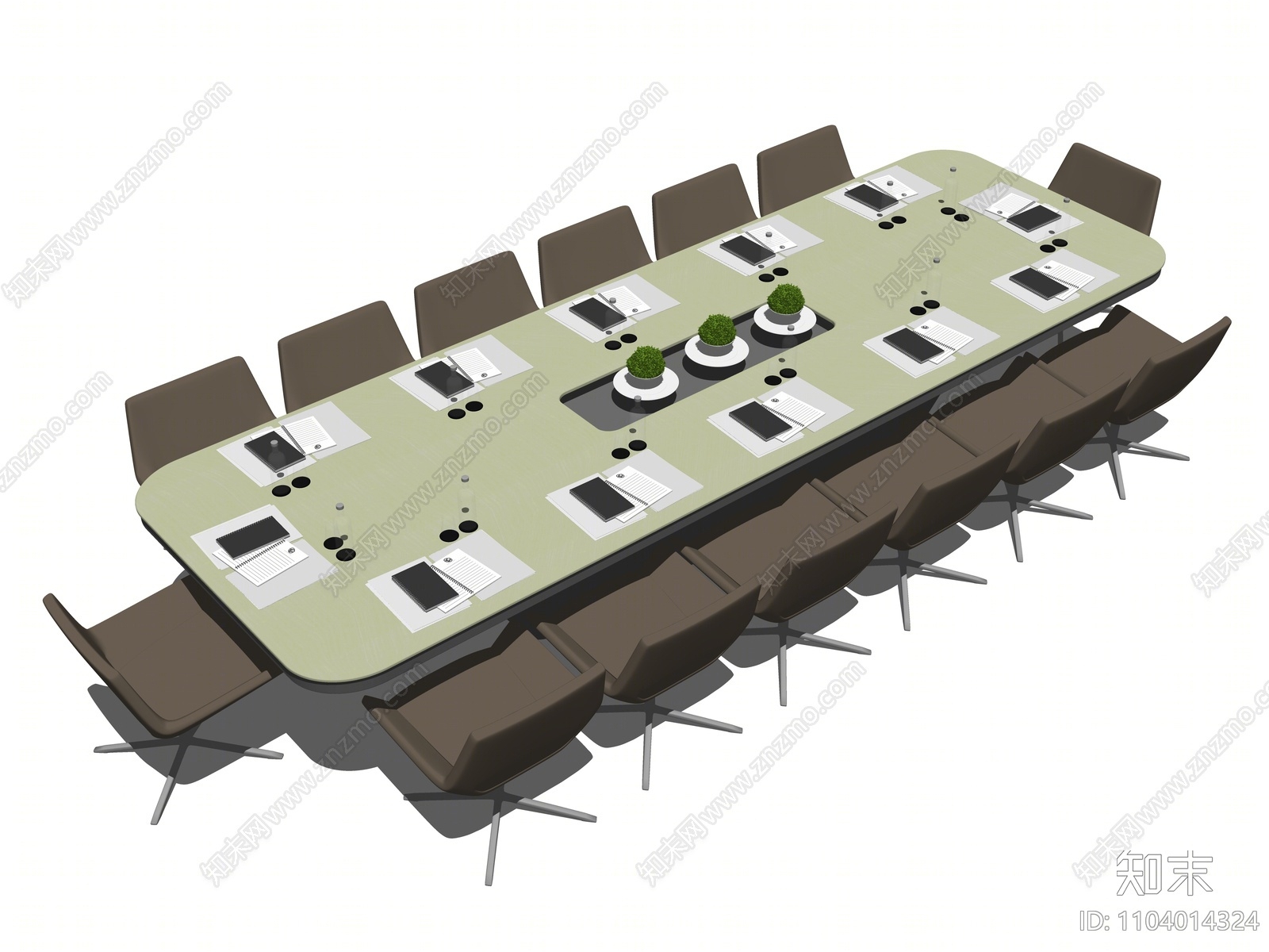 现代会议桌SU模型下载【ID:1104014324】
