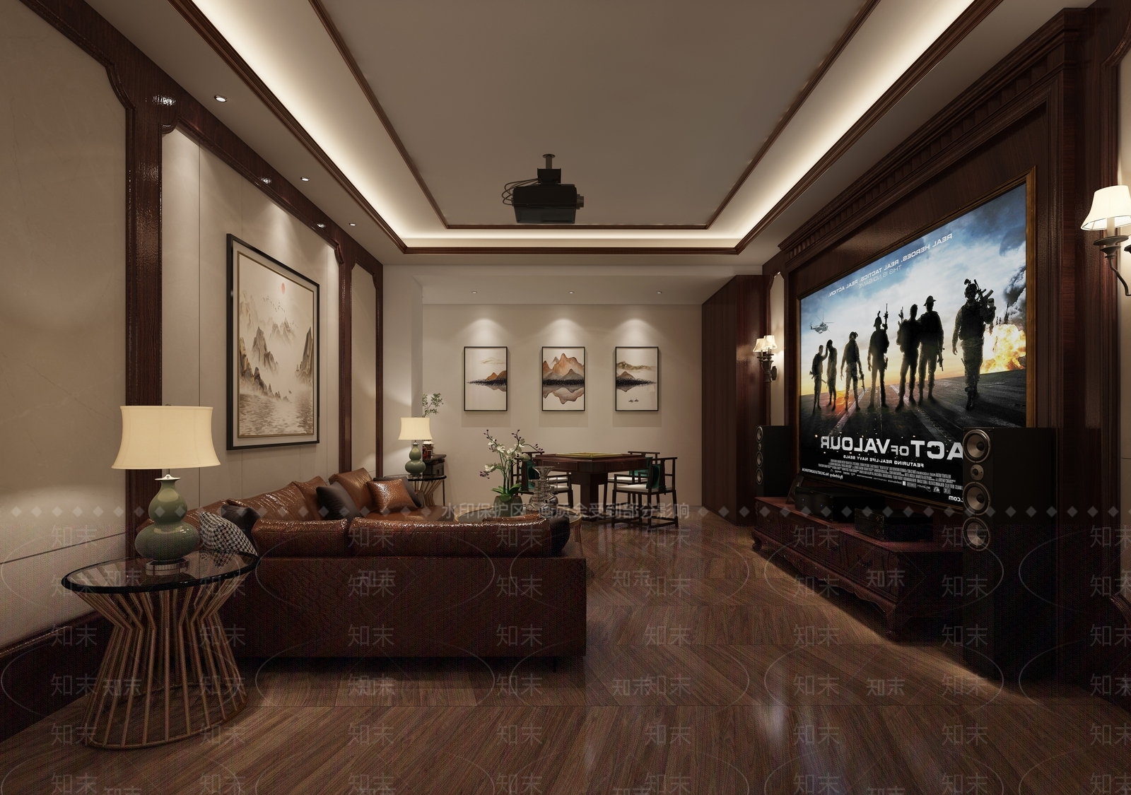 新中式影音室3D模型下载【ID:1104030365】