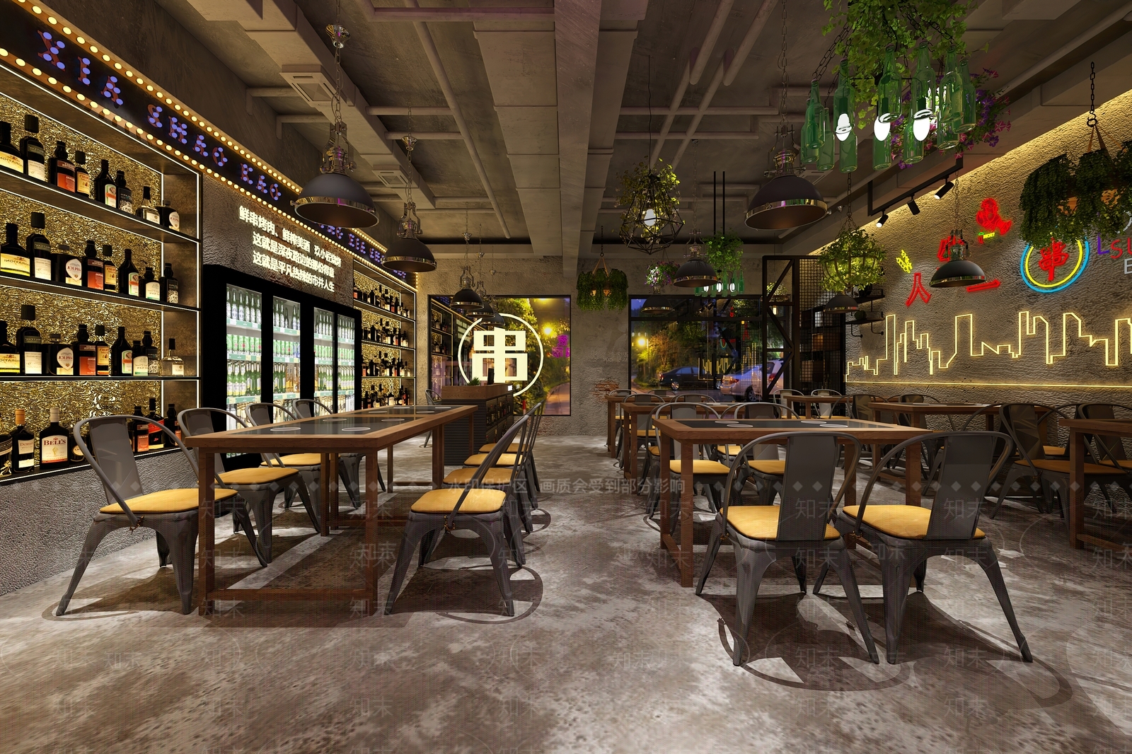 工业风火锅店3D模型下载【ID:1104037237】