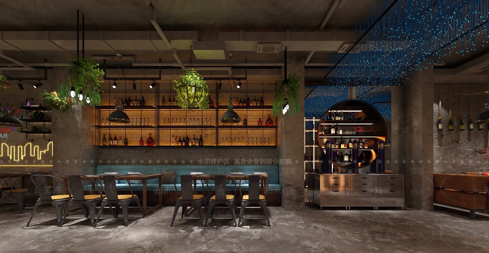 工业风火锅店3D模型下载【ID:1104037237】
