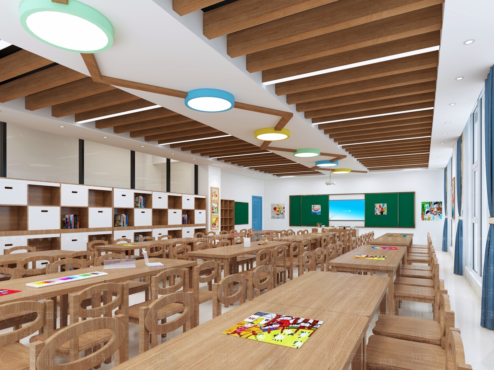 现代教室3D模型下载【ID:1104048039】_知末3d模型网