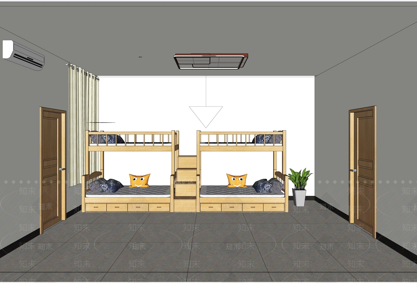 现代宿舍SU模型下载【ID:1104043483】