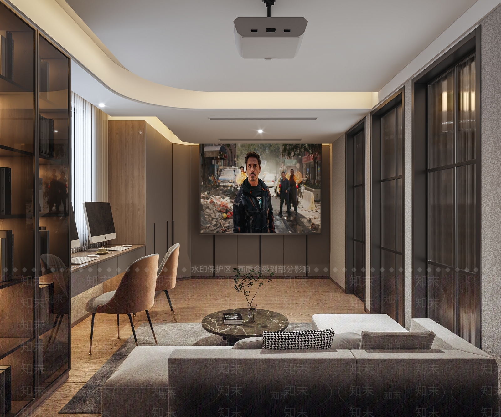 现代家居影音室3D模型下载【ID:1104044989】
