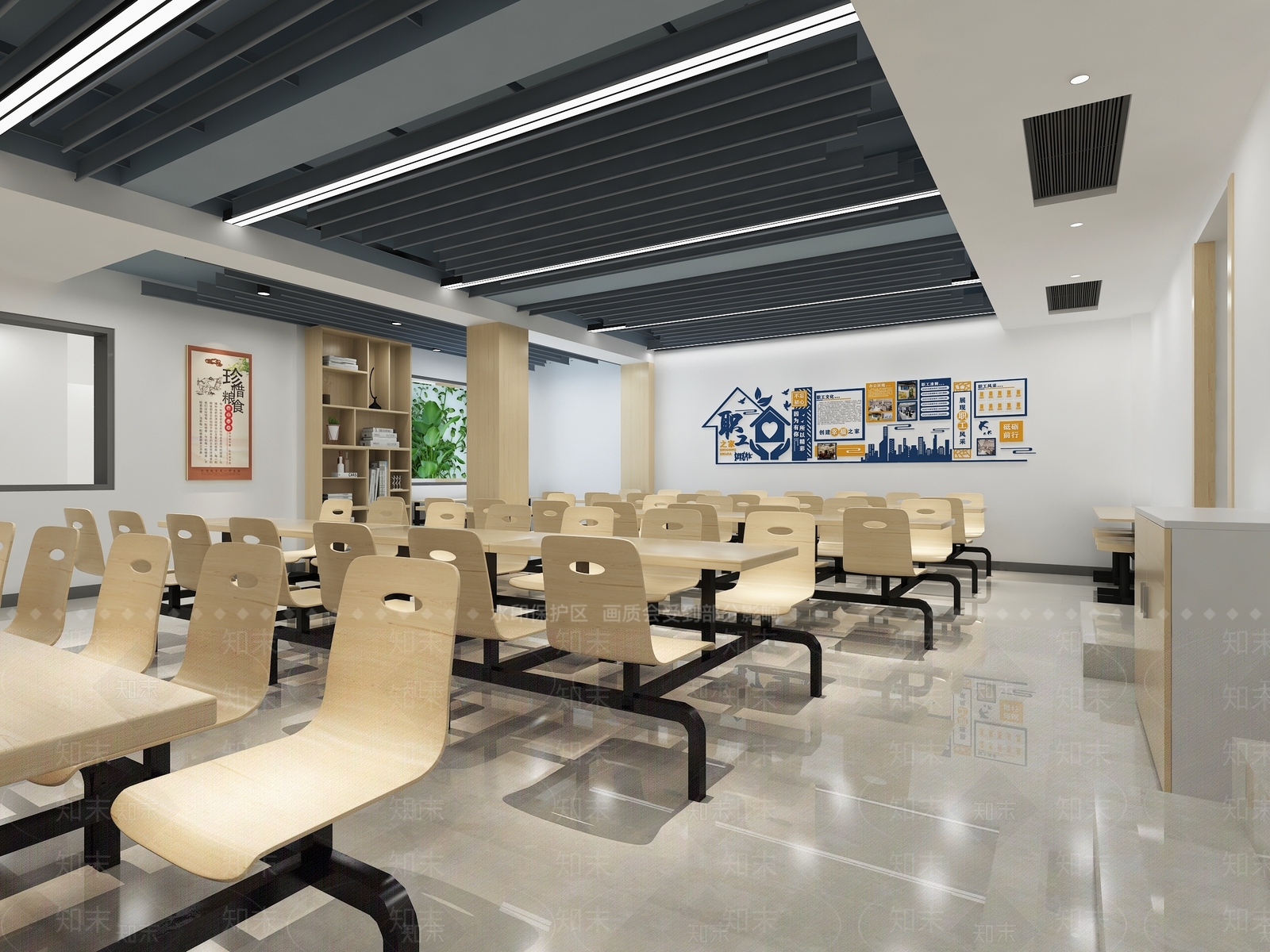 现代食堂3D模型下载【ID:1104045917】