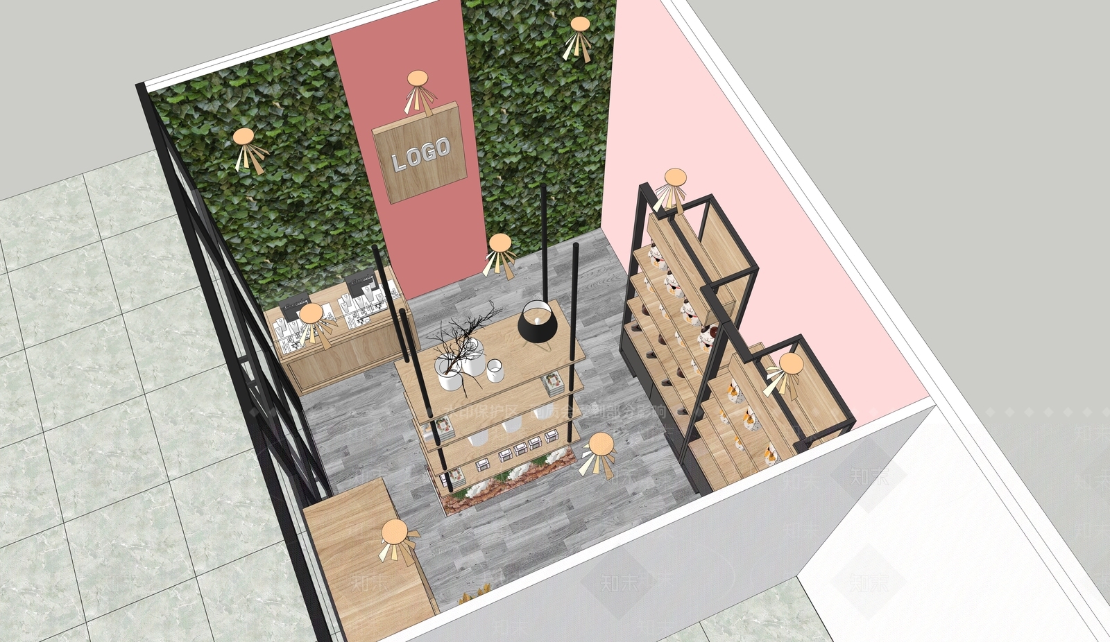 现代珠宝饰品店SU模型下载【ID:1104135618】