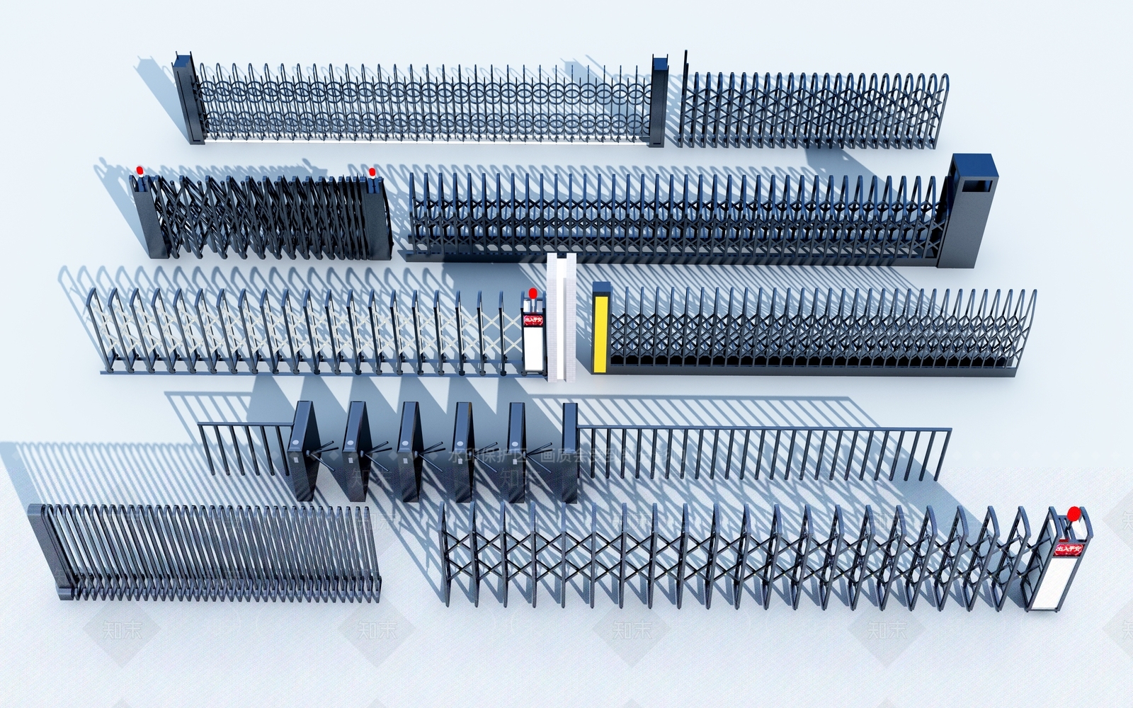 现代伸缩门3D模型下载【ID:1104057087】