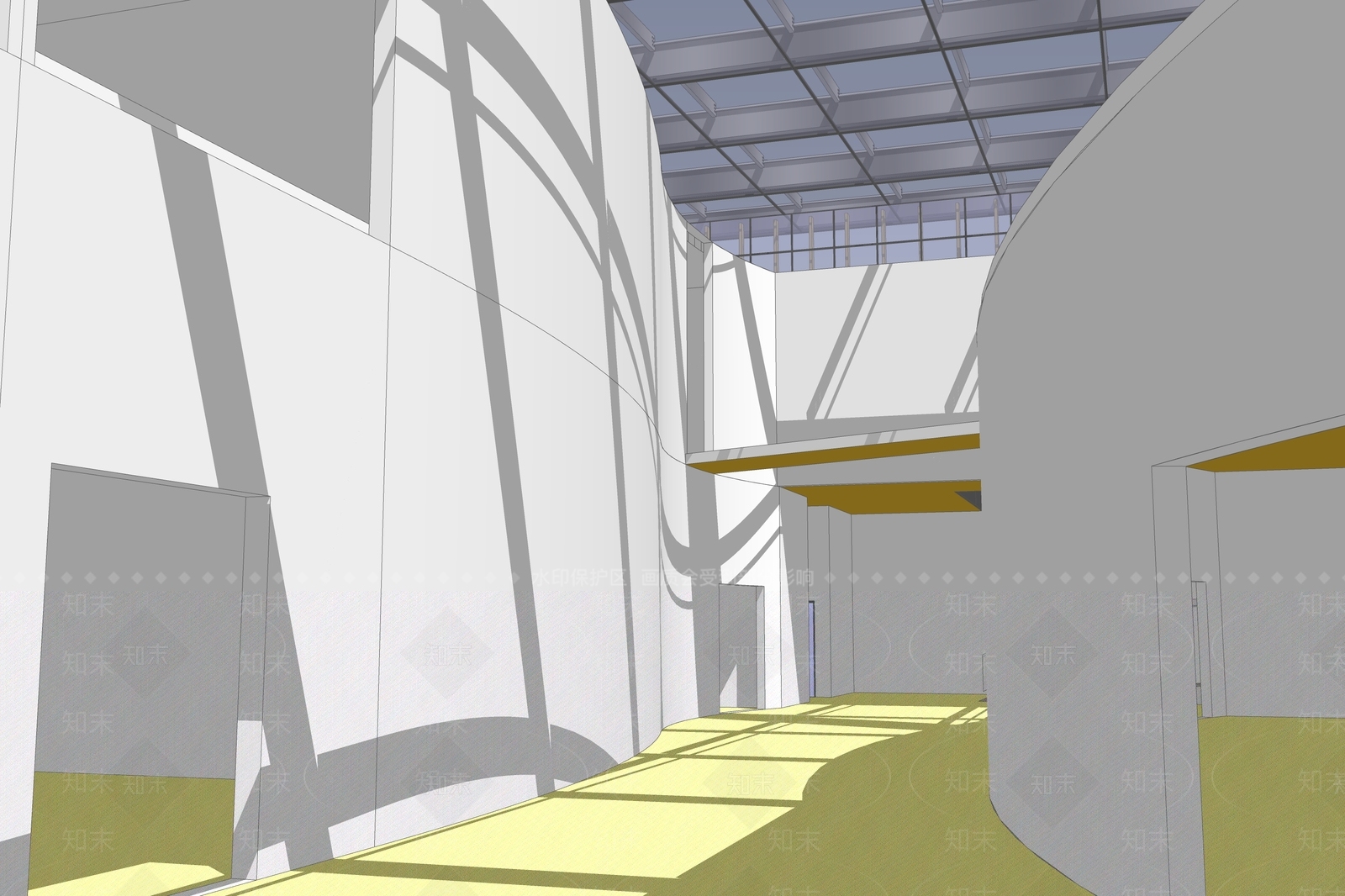 现代图书馆建筑SU模型下载【ID:1104057004】