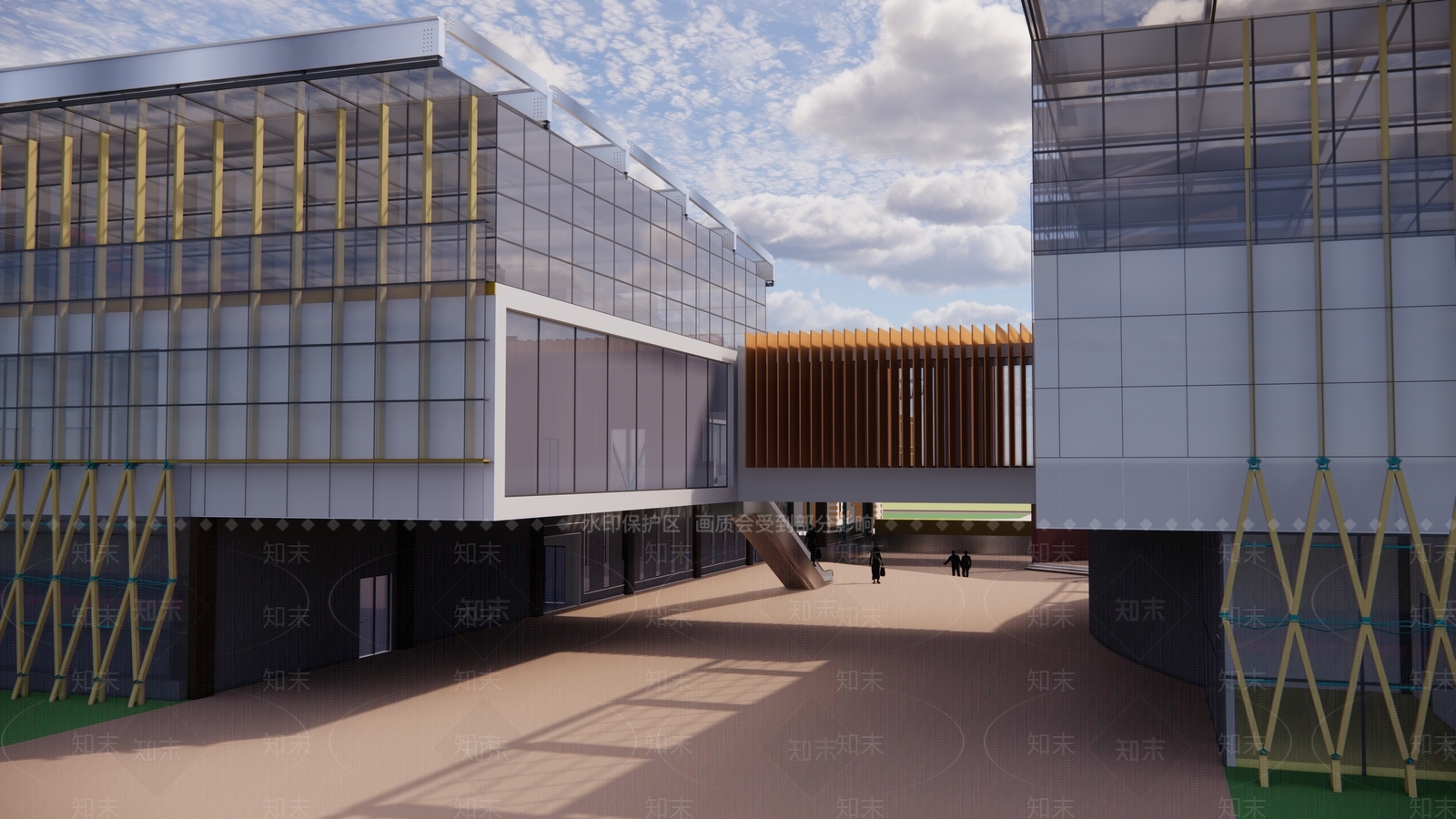 现代图书馆建筑SU模型下载【ID:1104057004】