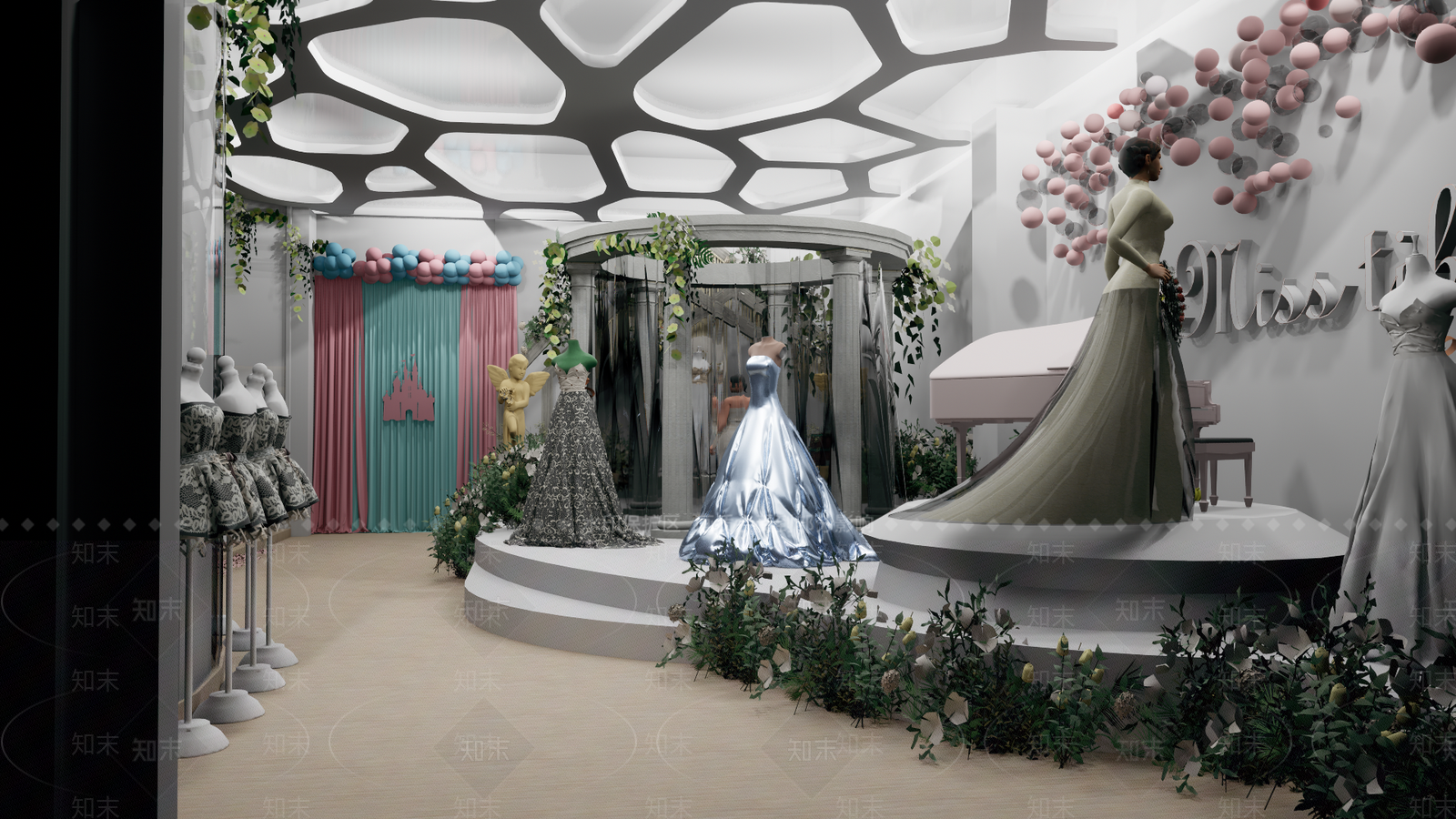 现代婚纱摄影店SU模型下载【ID:1104387235】