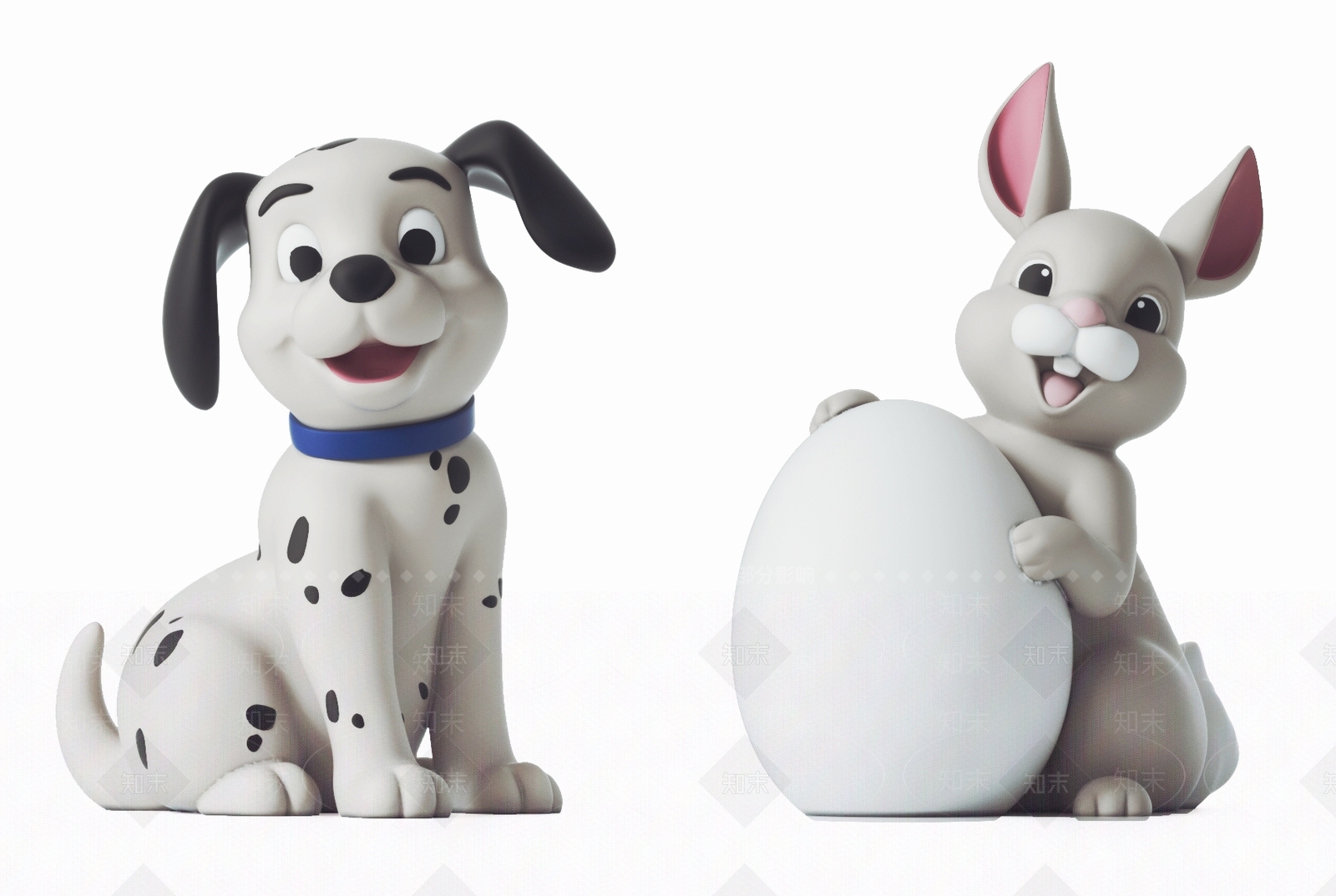 现代兔子小狗动物公仔3D模型下载【ID:1104063862】
