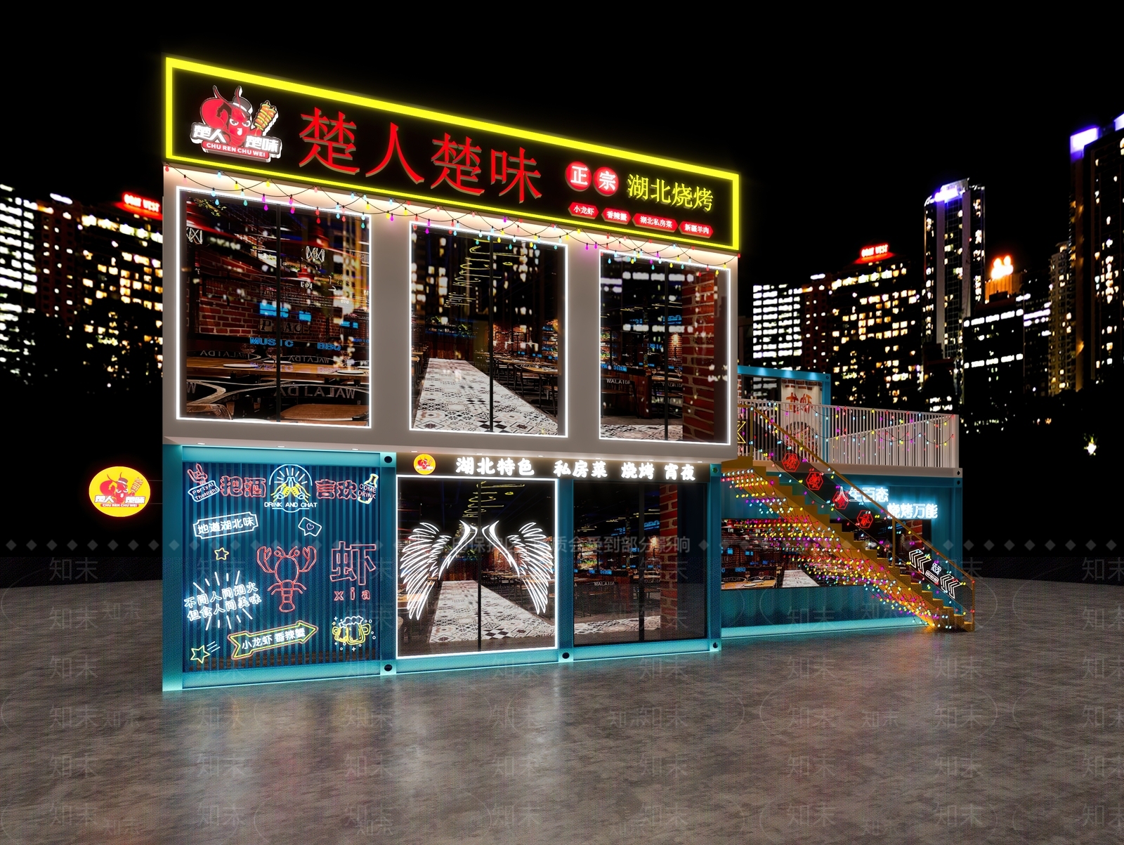 工业风烧烤店3D模型下载【ID:1104067691】