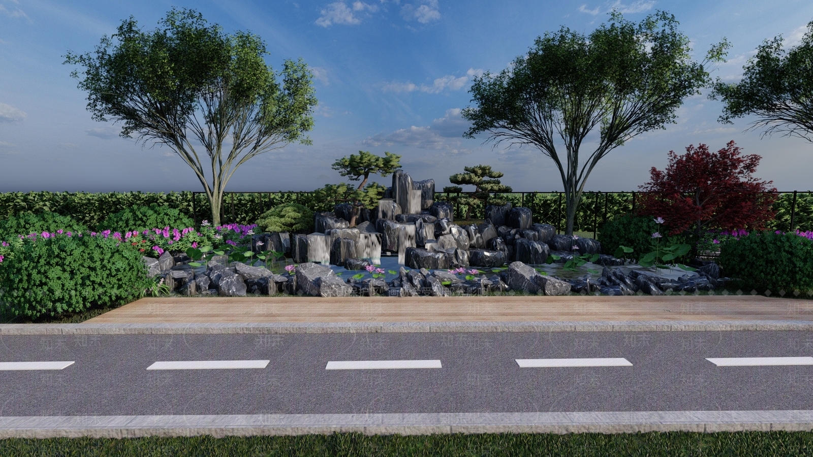 现代黑山石假山跌水SU模型下载【ID:1104069744】