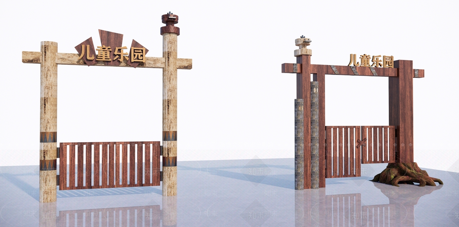 现代儿童乐园大门SU模型下载【ID:1104072898】