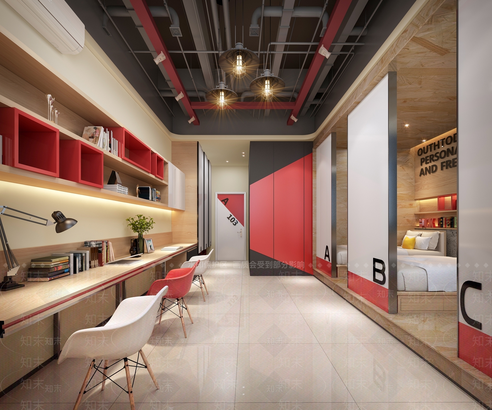 工业风公寓宿舍3D模型下载【ID:1104072997】