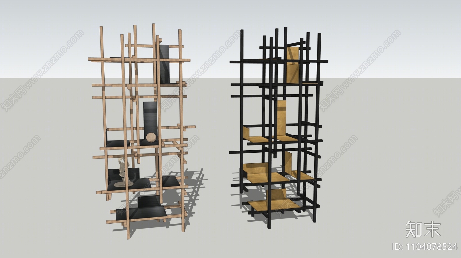 侘寂展示架SU模型下载【ID:1104078524】