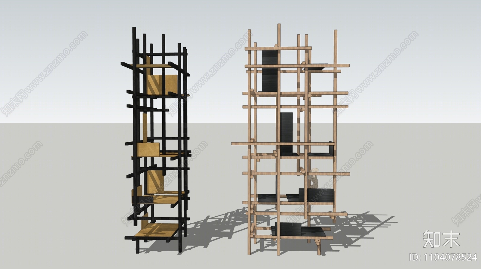 侘寂展示架SU模型下载【ID:1104078524】