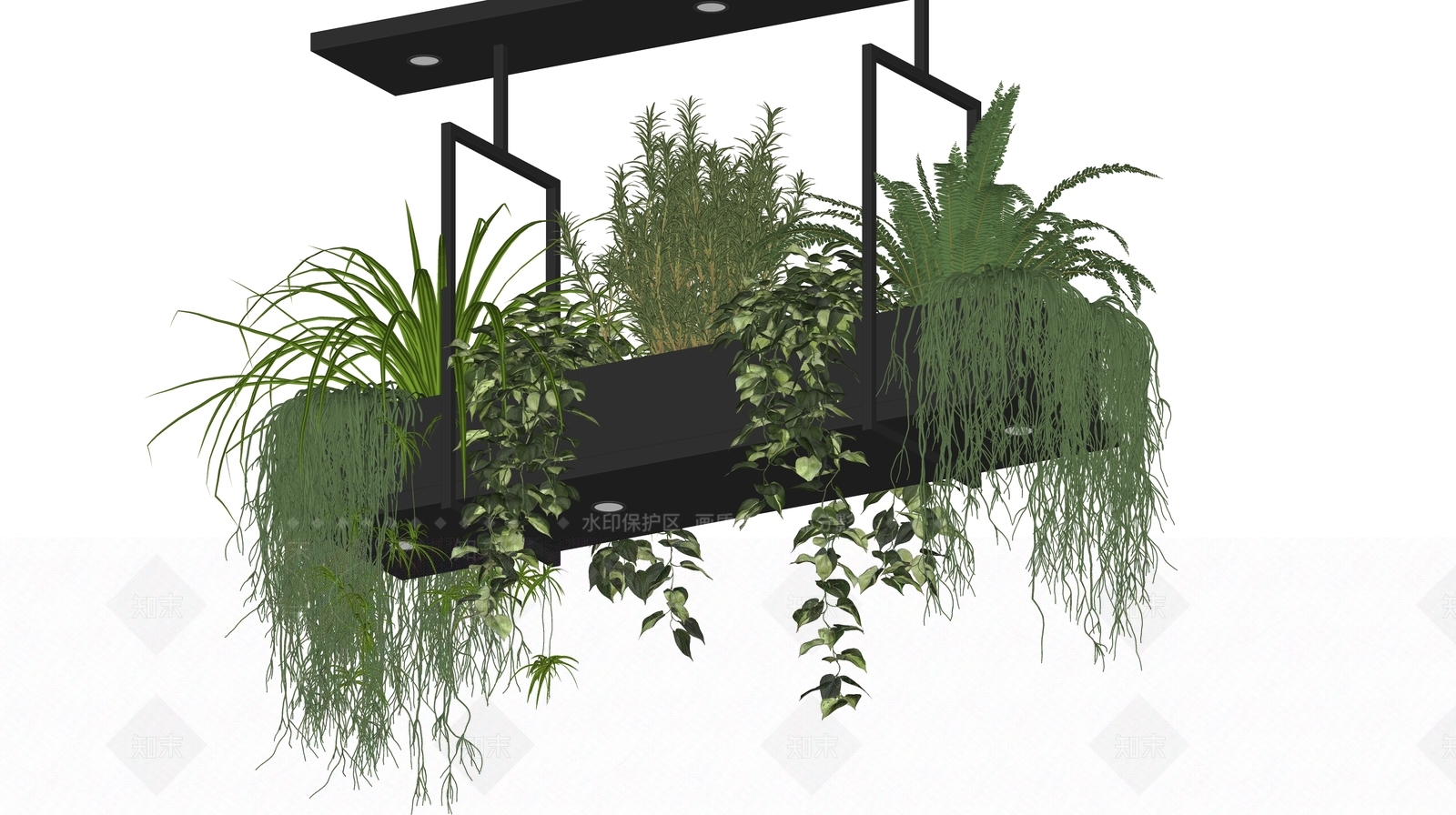 现代植物吊篮SU模型下载【ID:1104514000】