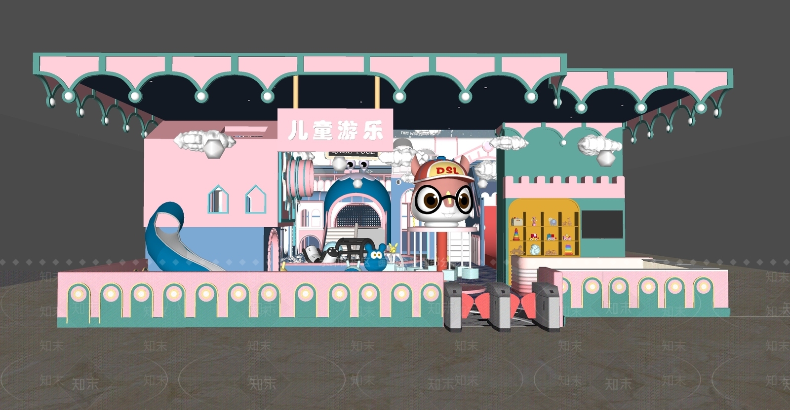 现代儿童活动空间SU模型下载【ID:1104363461】
