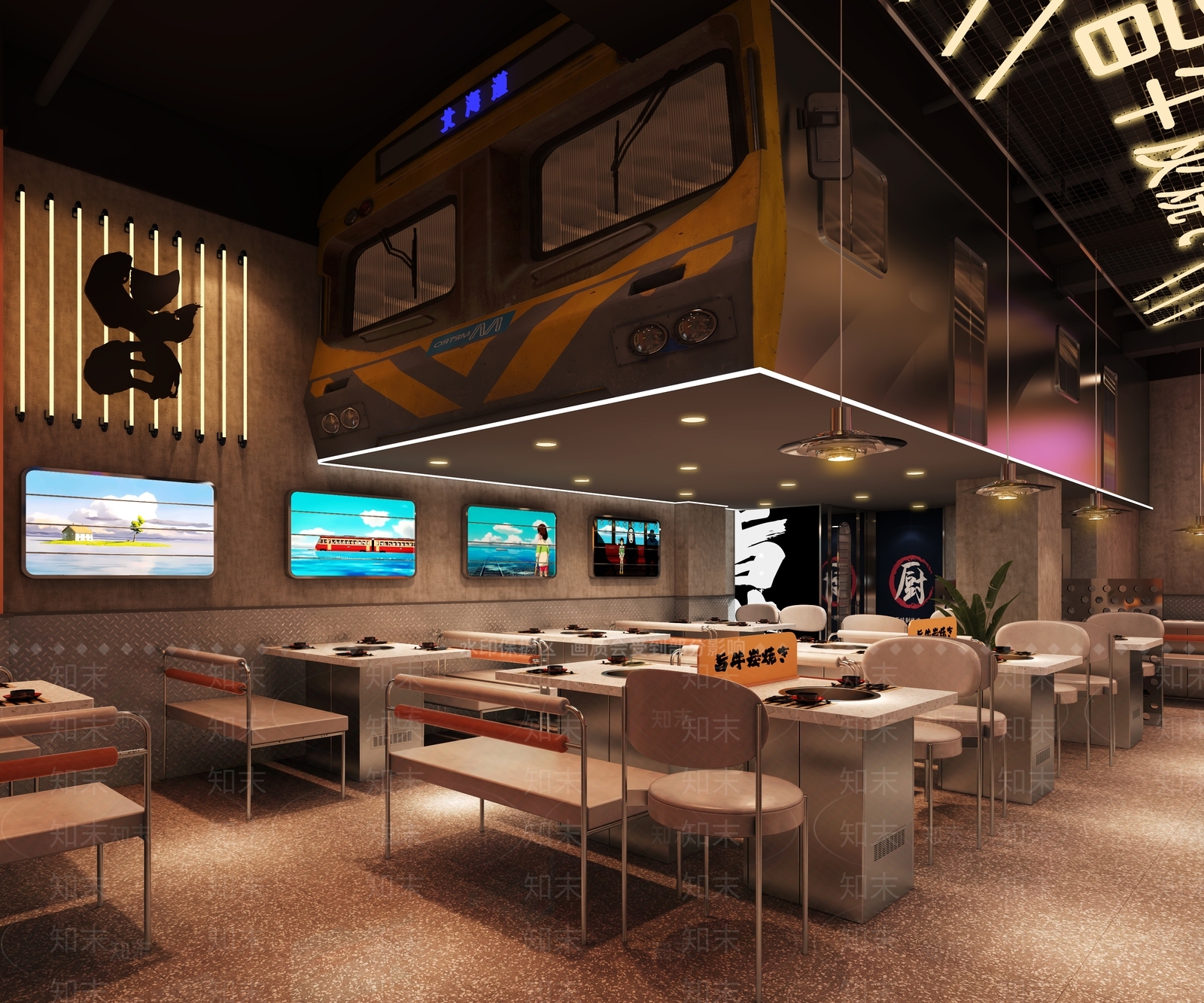 工业风烧烤店3D模型下载【ID:1104091600】