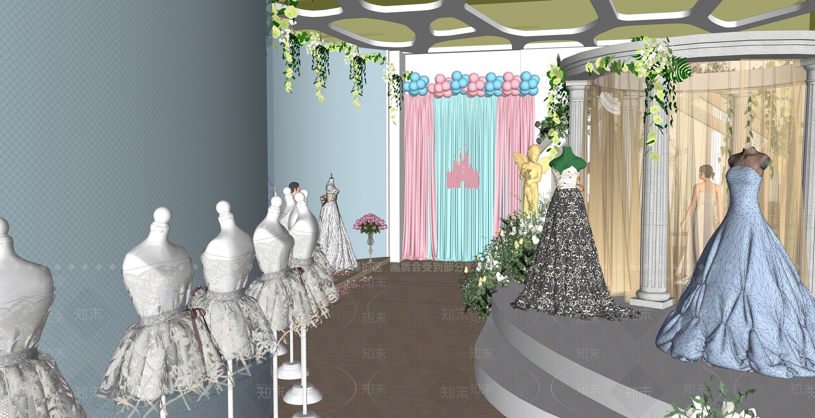 现代婚纱摄影店SU模型下载【ID:1104387235】