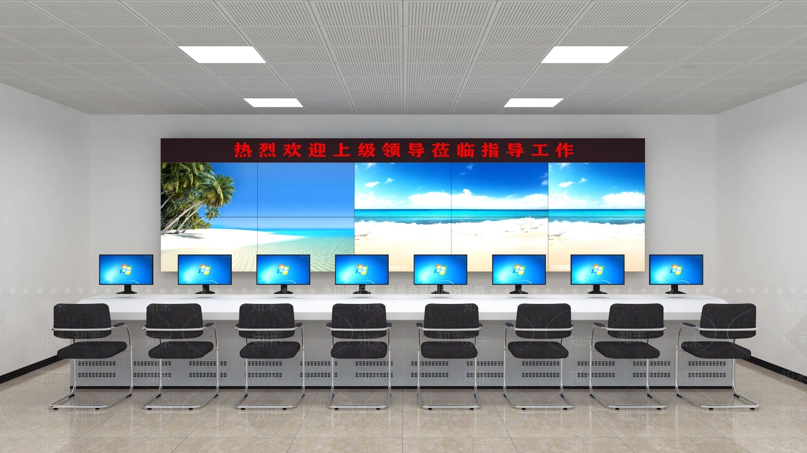 现代监控室SU模型下载【ID:1104247533】