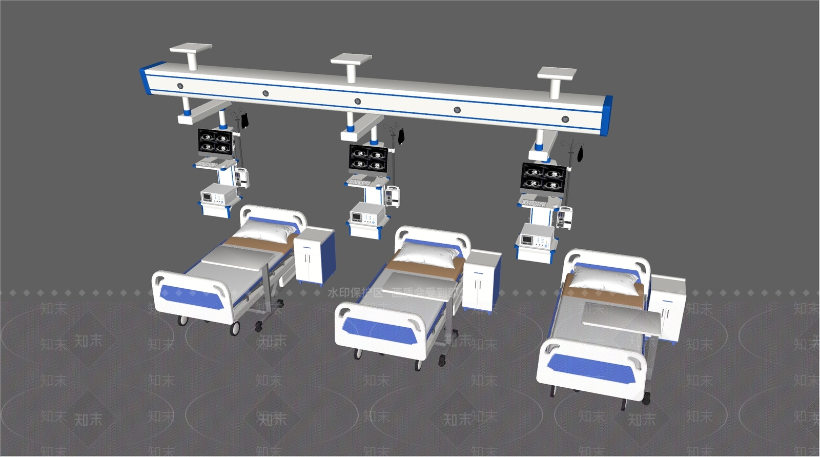 现代病床SU模型下载【ID:1104110056】