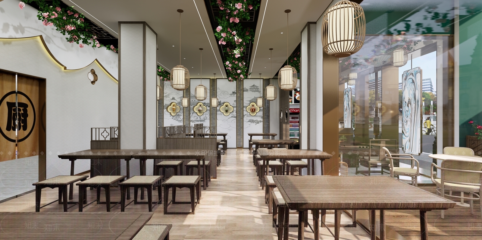 新中式中餐厅SU模型下载【ID:1104310081】
