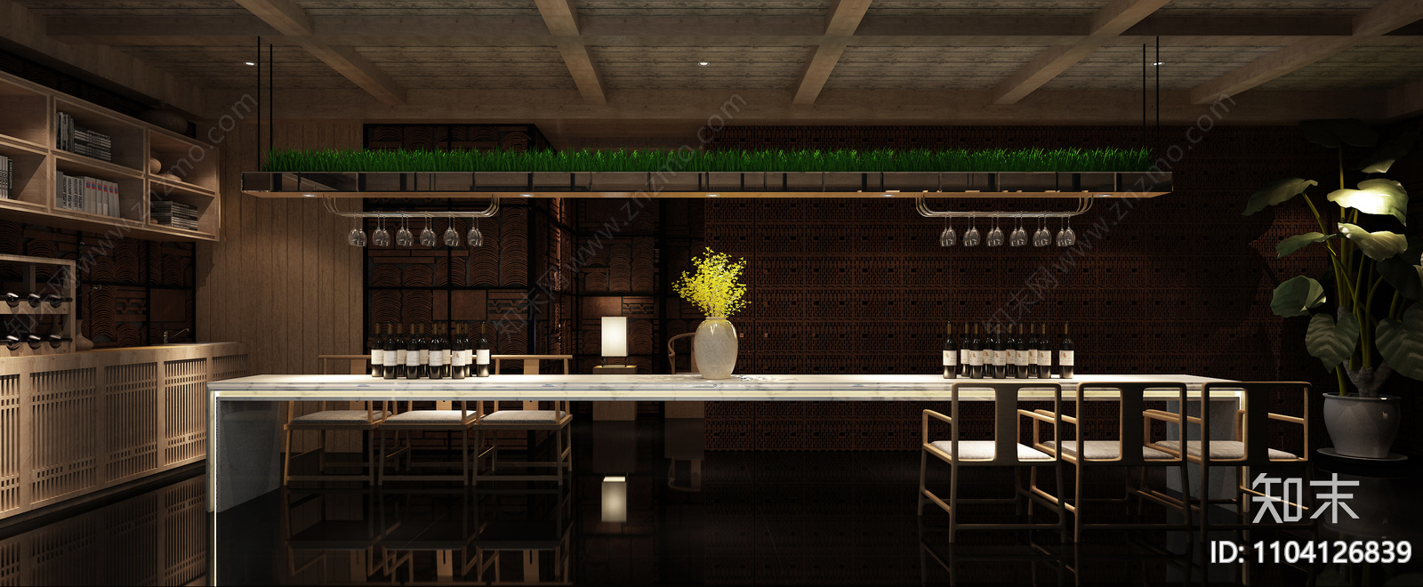 全套新中式办空间CADcad施工图下载【ID:1104126839】