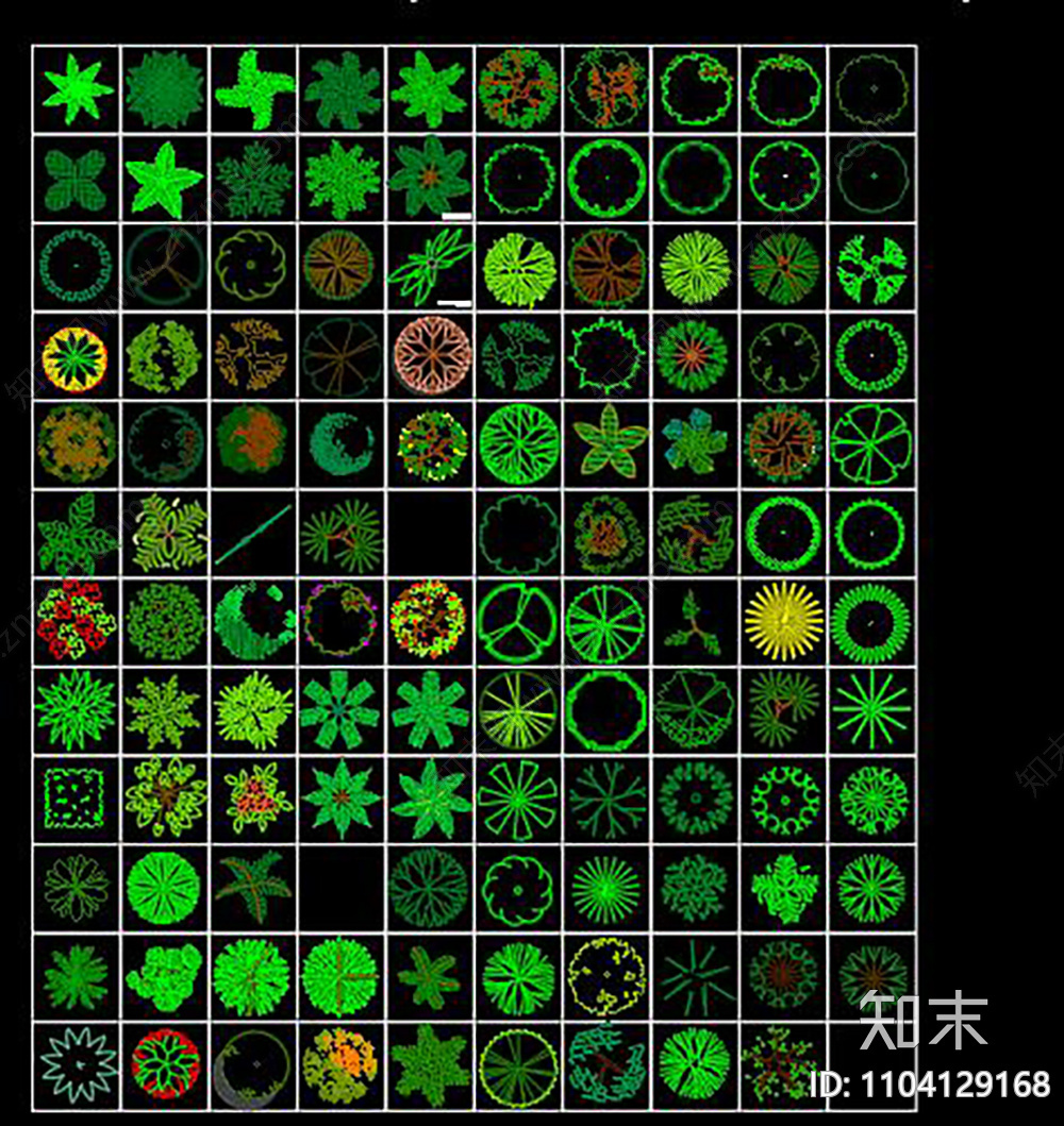 植物景观规划CAD素材施工图下载【ID:1104129168】