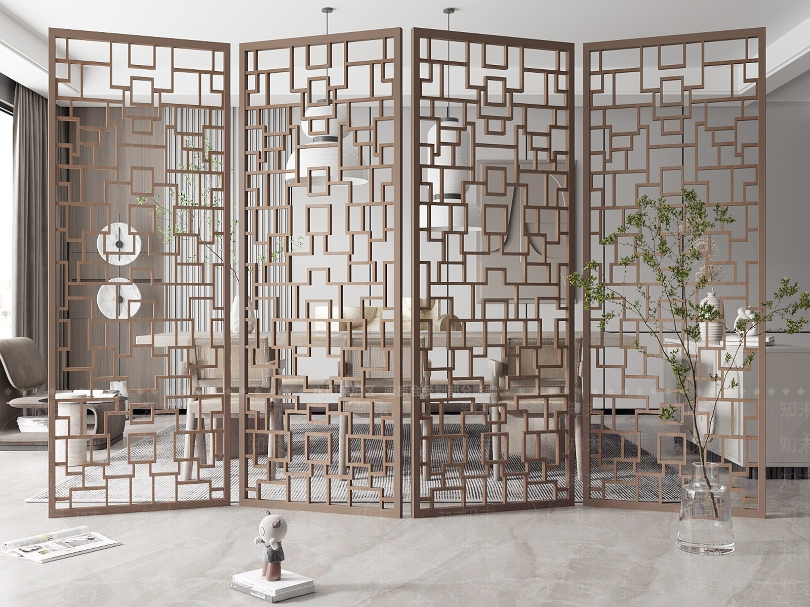 现代隔断3D模型下载【ID:1104129906】