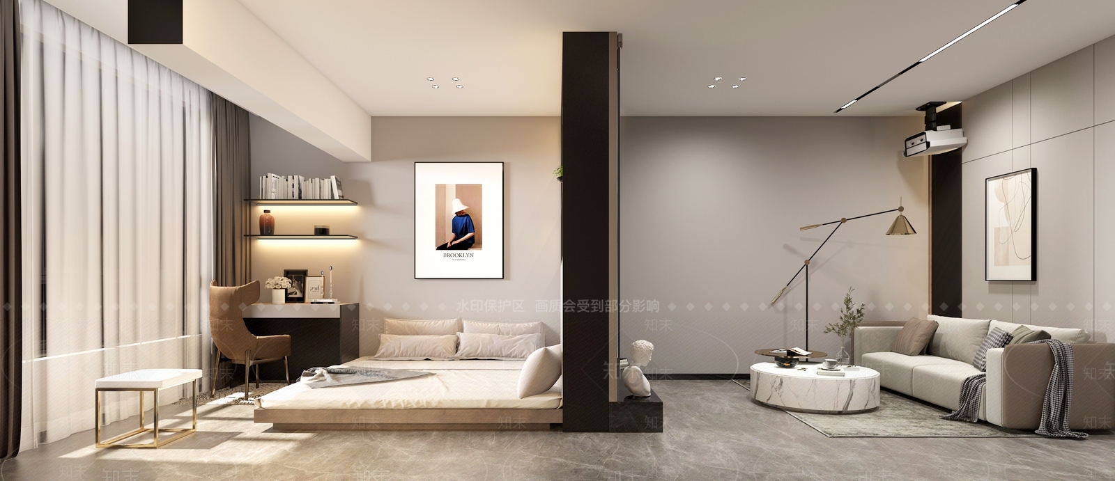 现代单身公寓3D模型下载【ID:1104132540】