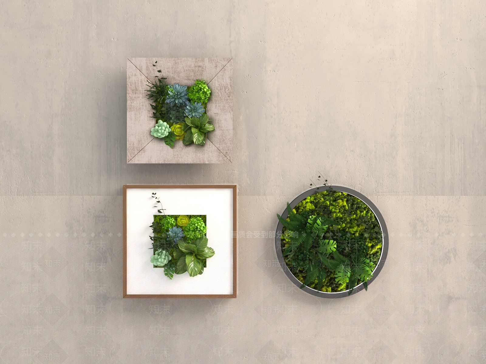 现代绿植墙3D模型下载【ID:1104142911】