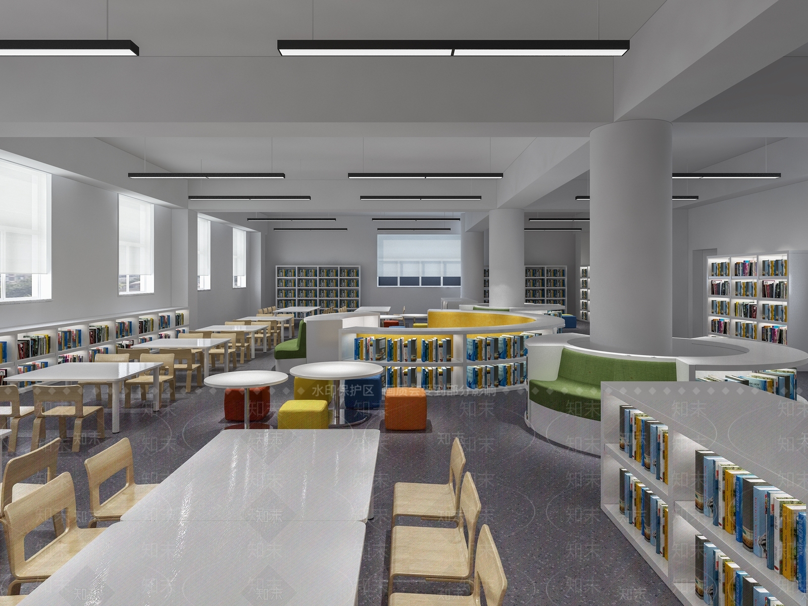 现代图书馆3D模型下载【ID:1104155934】