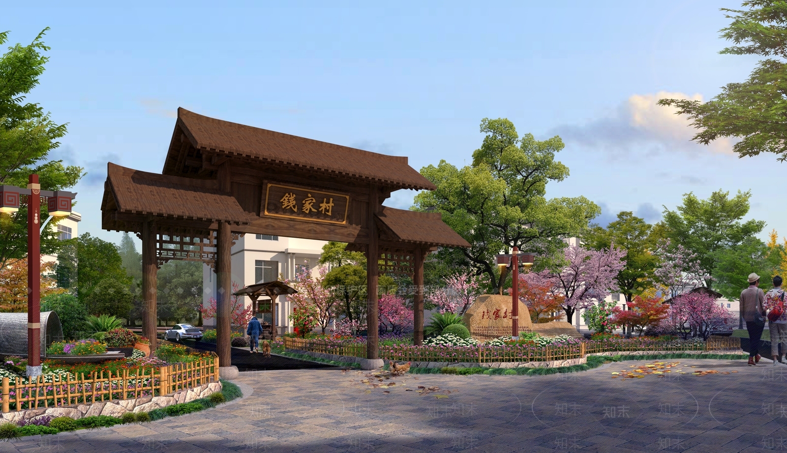 新中式牌坊牌楼SU模型下载【ID:1104159316】