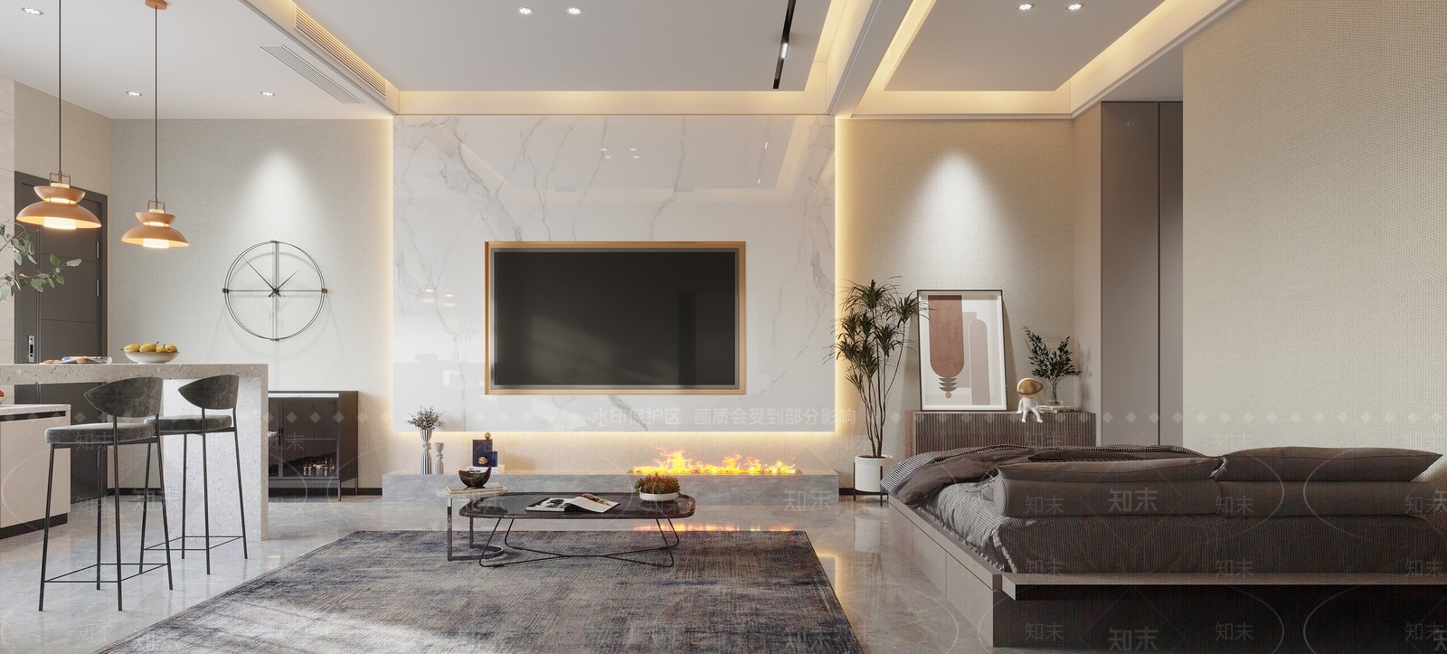 现代单身公寓3D模型下载【ID:1104162291】