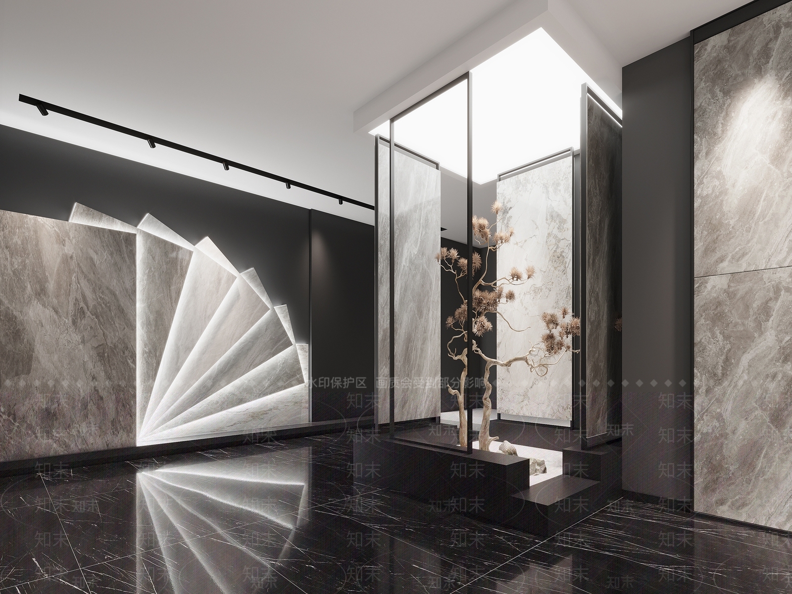 现代瓷砖展厅3D模型下载【ID:1104162208】