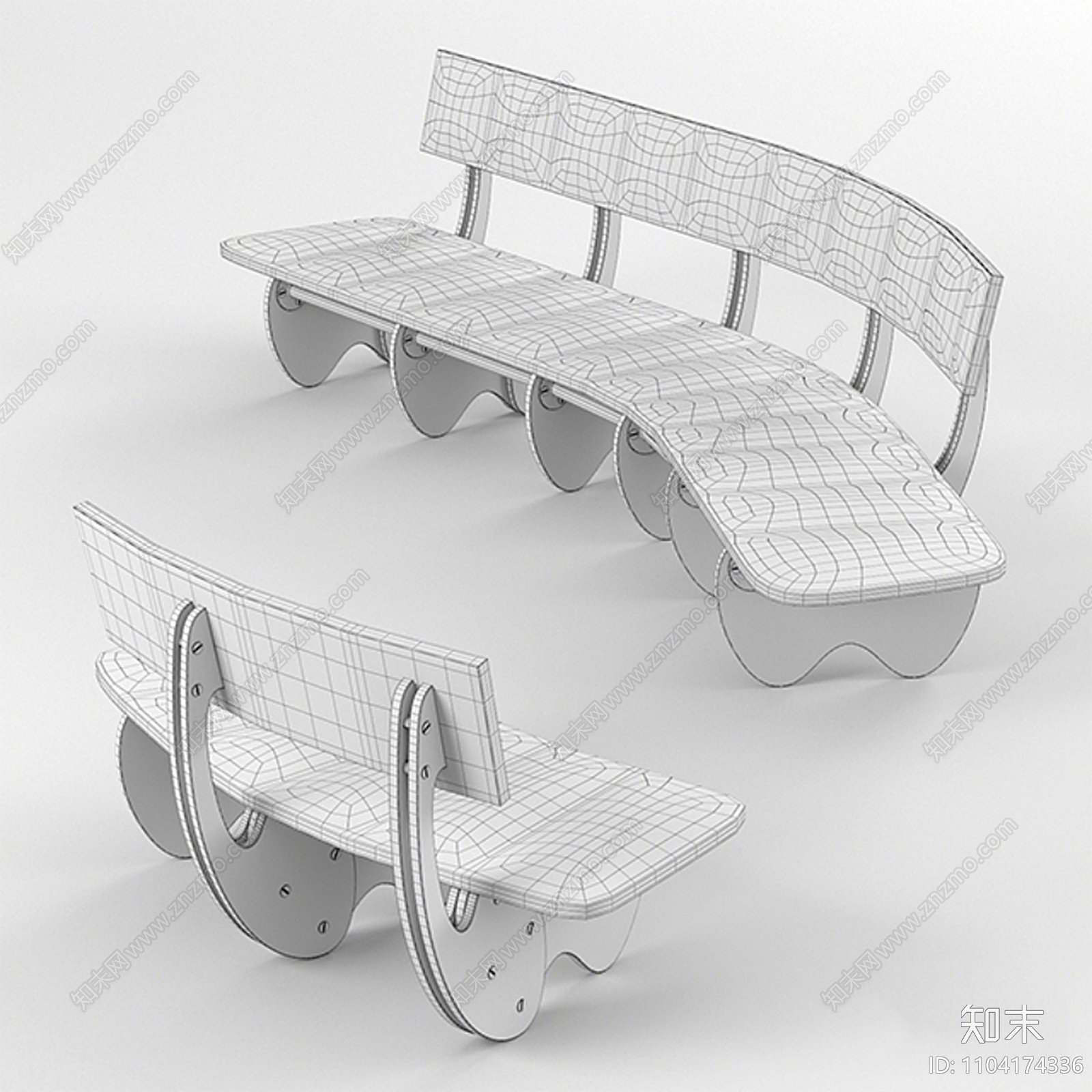 现代长凳3D模型下载【ID:1104174336】