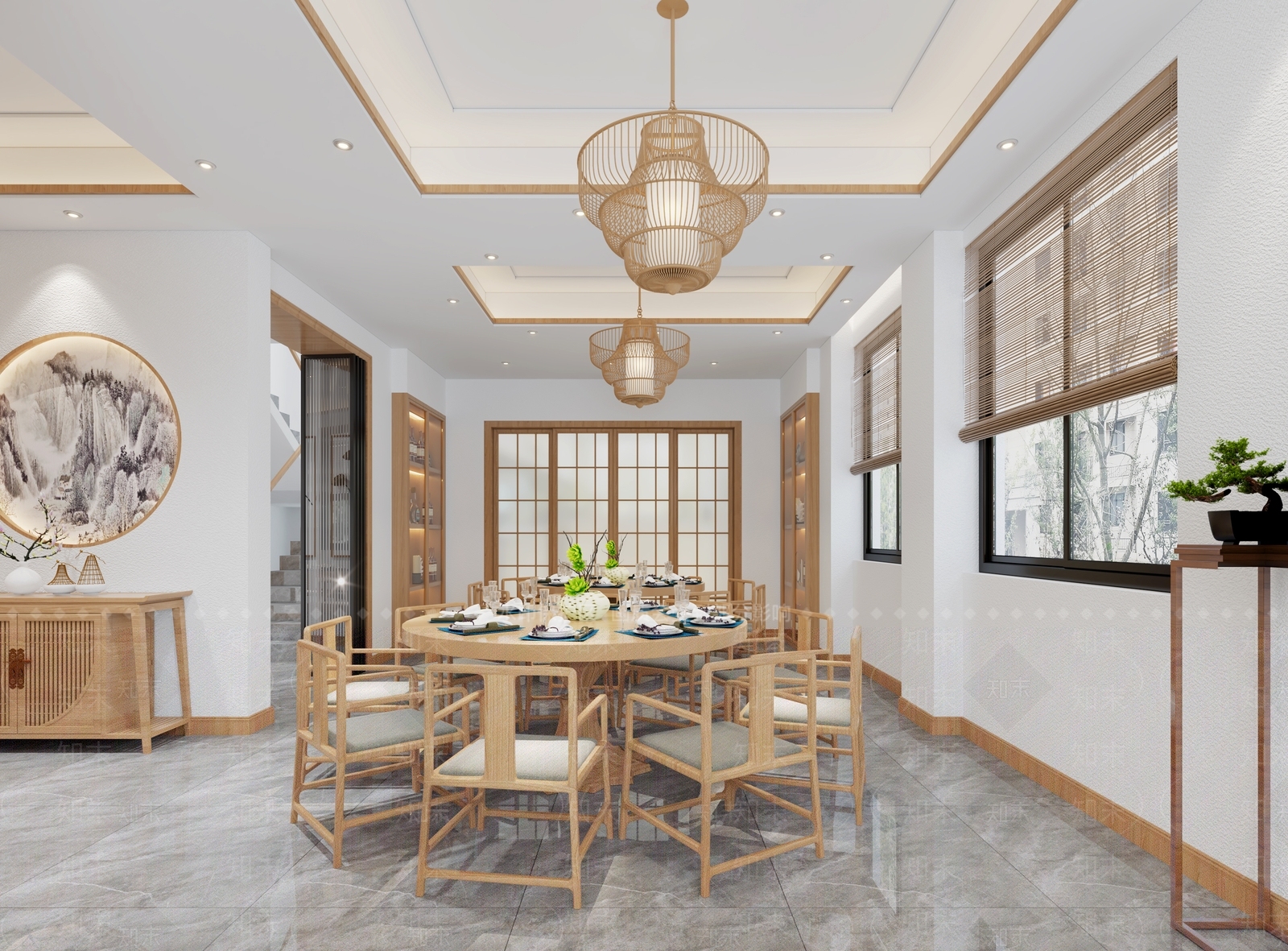 新中式民宿3D模型下载【ID:1104170866】