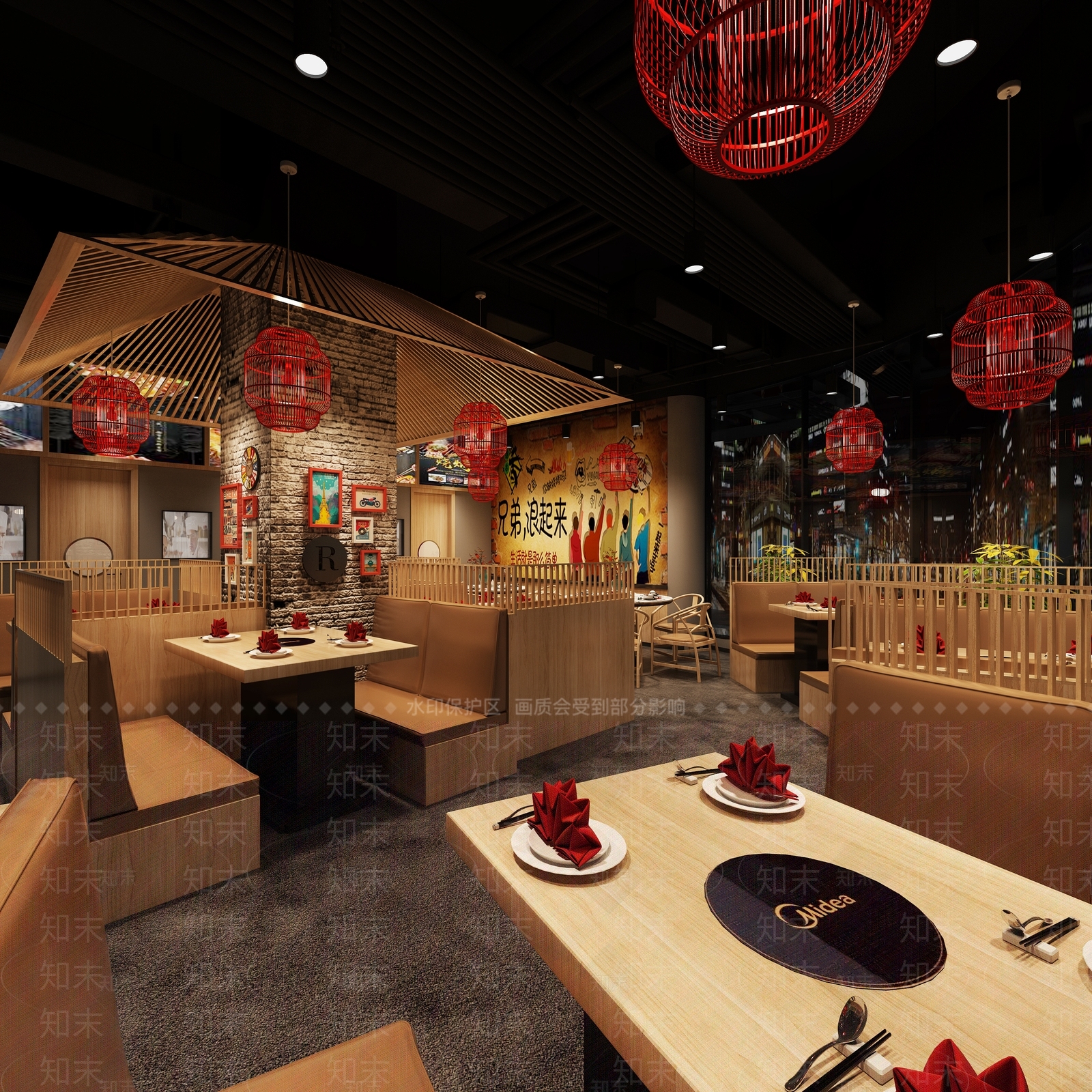 工业风火锅店3D模型下载【ID:1104176378】