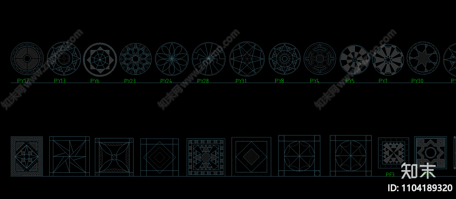 地面拼花平面图施工图下载【ID:1104189320】
