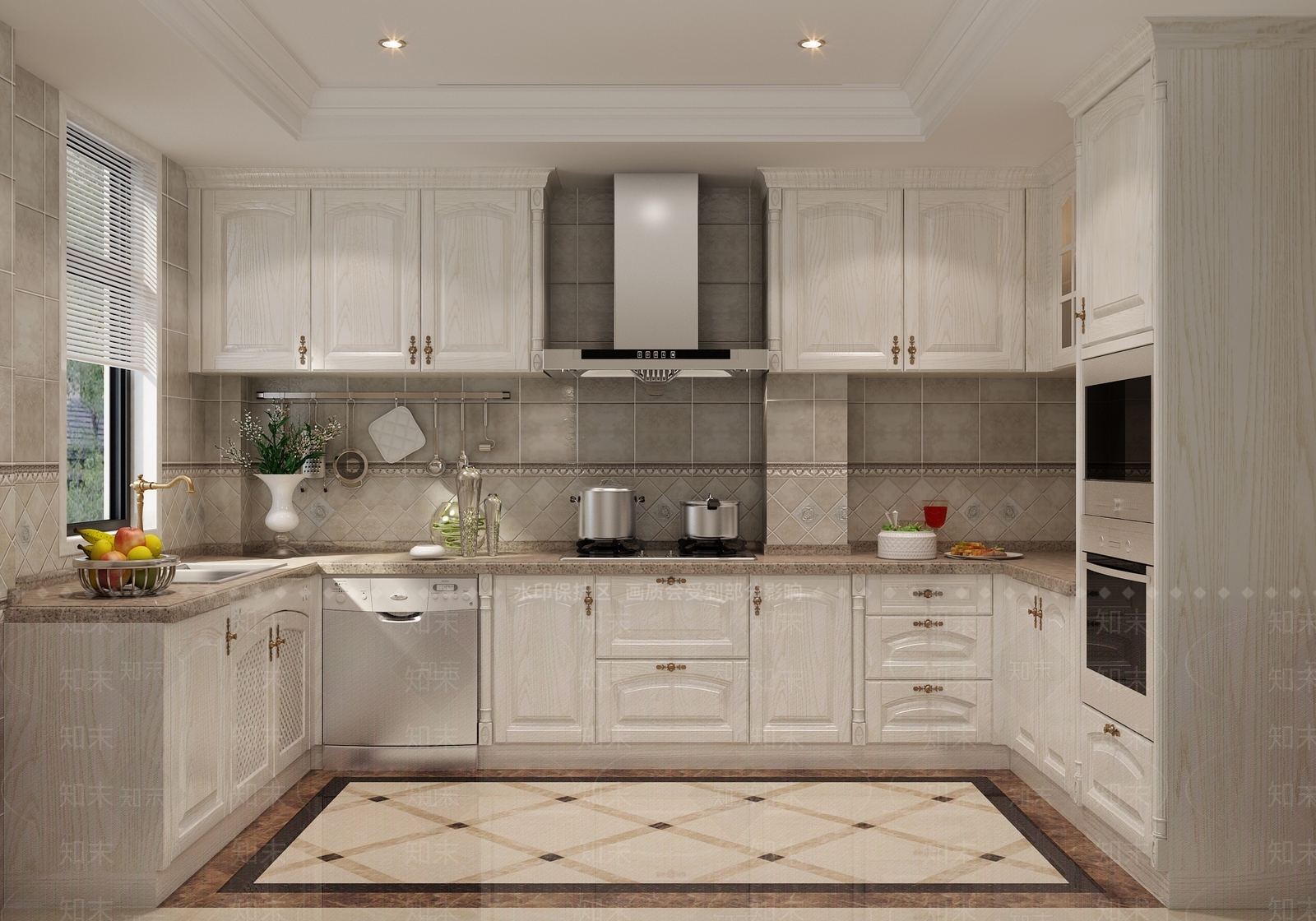 欧式古典家居厨房3D模型下载【ID:1104199253】