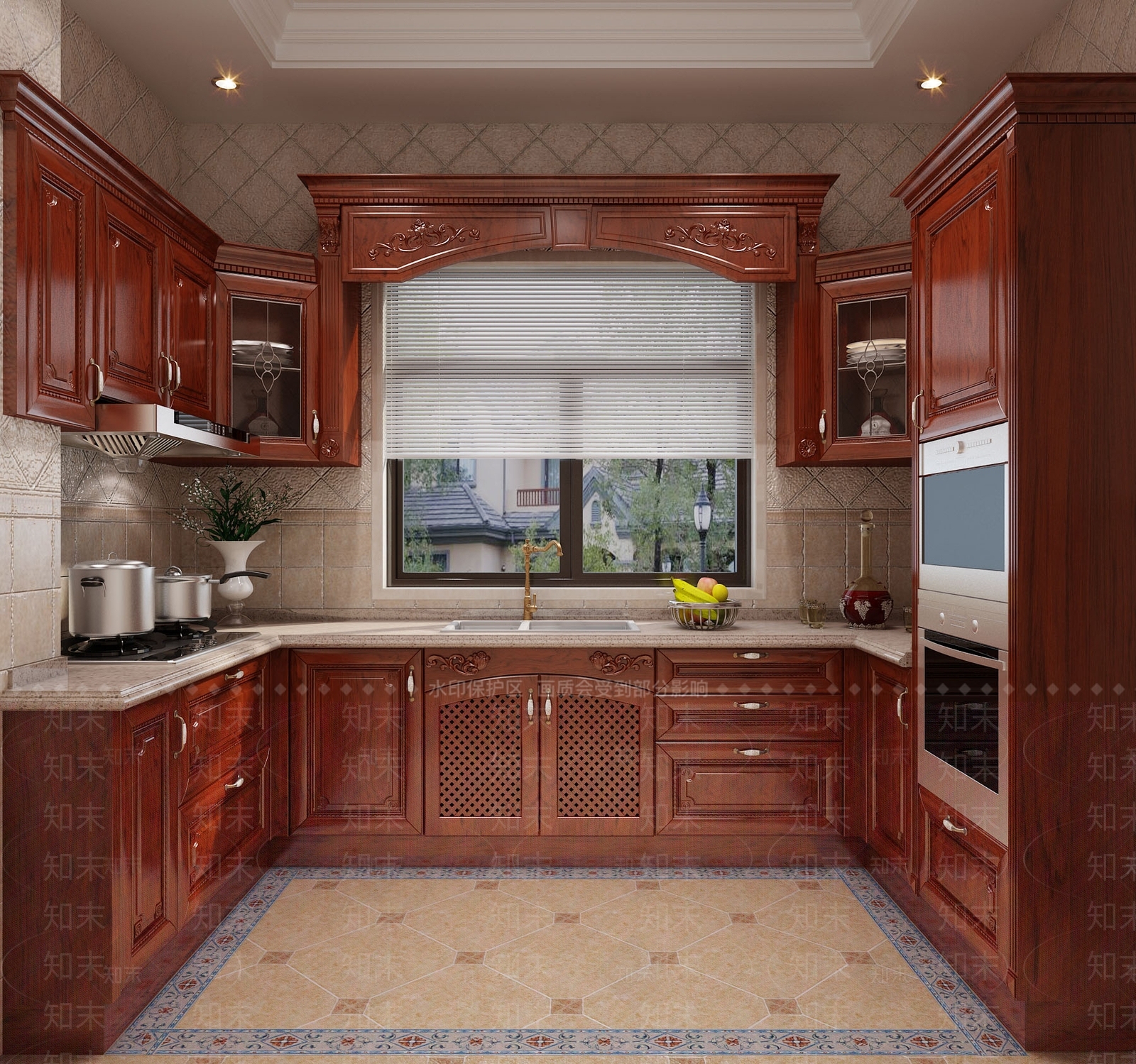 欧式古典家居厨房3D模型下载【ID:1104199234】