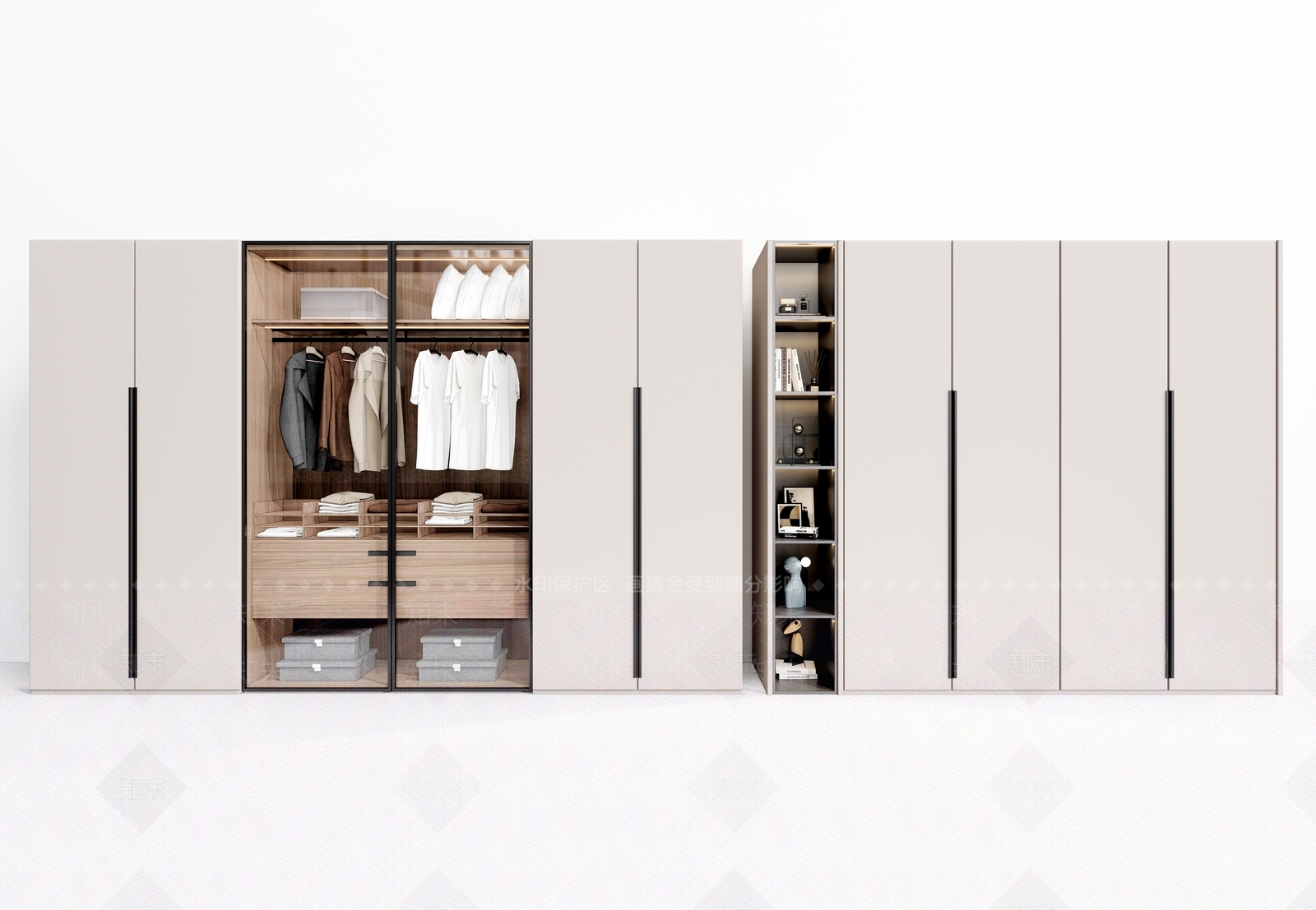 现代风格衣柜SU模型下载【ID:1104193789】