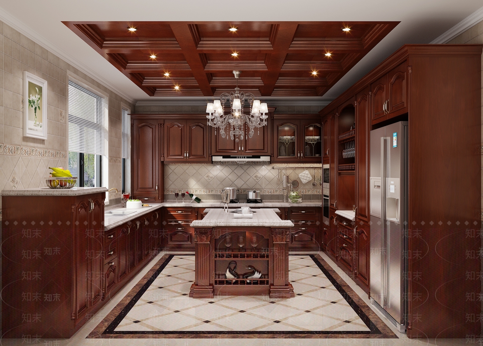 欧式古典家居厨房3D模型下载【ID:1104199870】