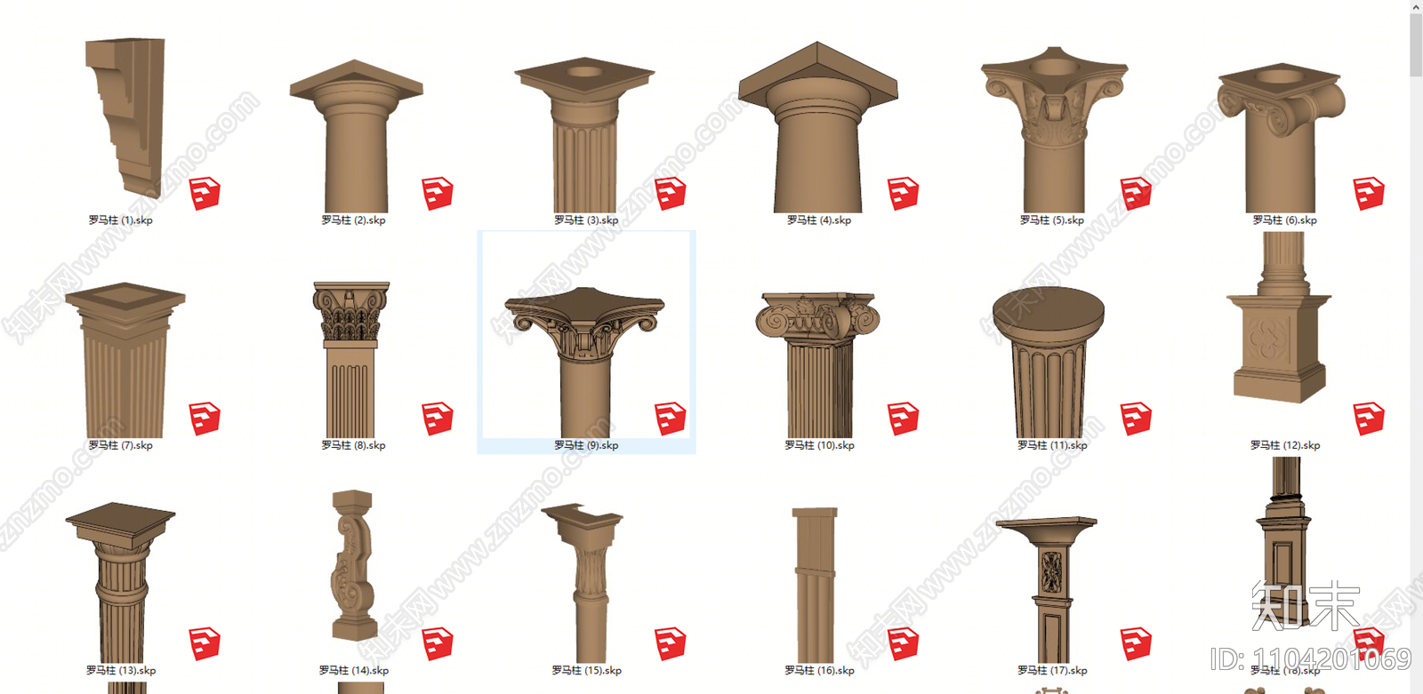 Z19-1126欧式罗马柱3d模型下载-【集简空间】「每日更新」
