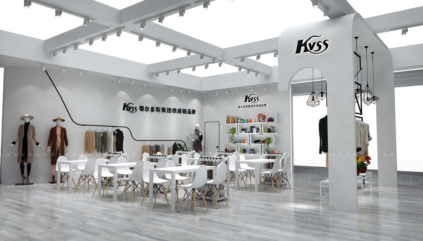 现代服装面料展厅3D模型下载【ID:1104210983】