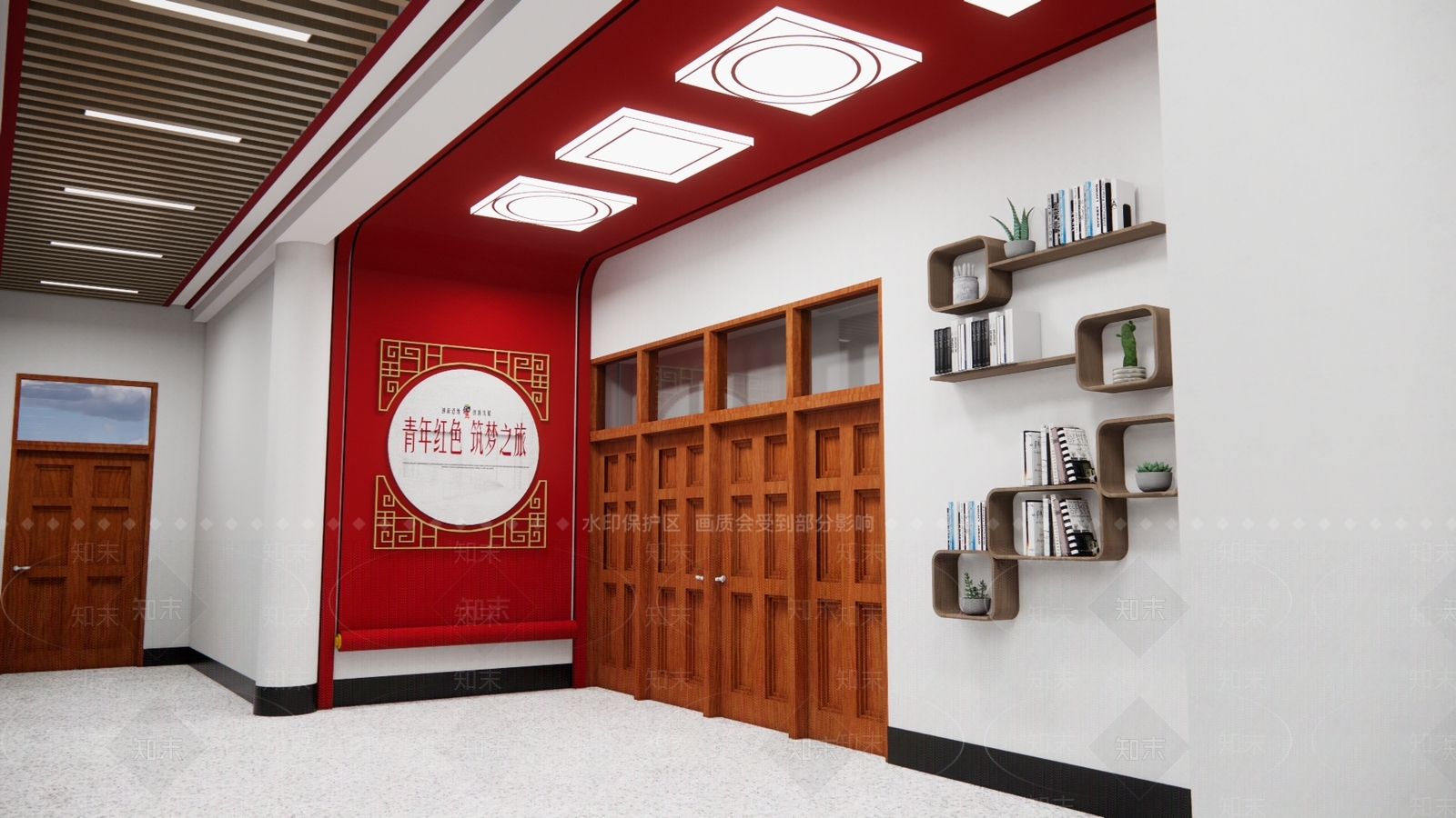 现代党建文化展厅SU模型下载【ID:1104213050】