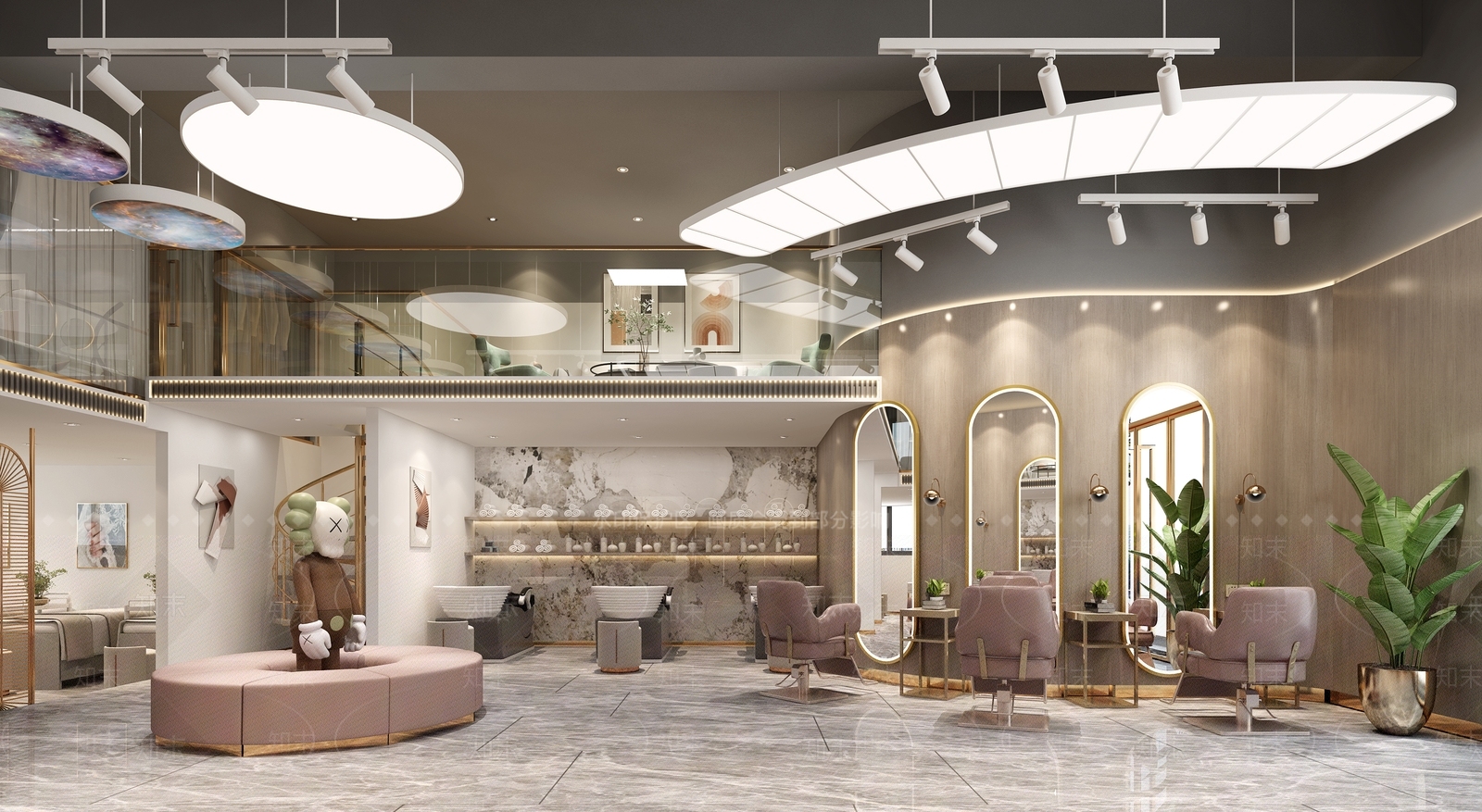 现代美发店3D模型下载【ID:1104219239】